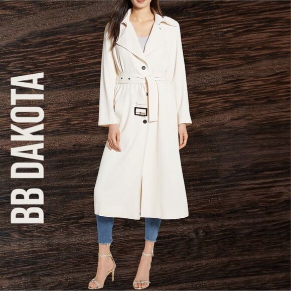 BB DAKOTA Women’s I Spy Textured Twill Light Weight Trench Coat in the Size S - Picture 8 of 16